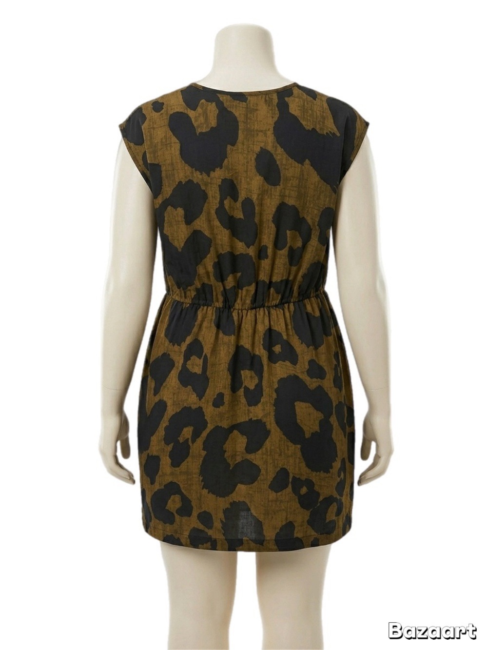 Forever 21 Plus olive green and Black Leopard Print Dress 2X - Picture 2 of 6
